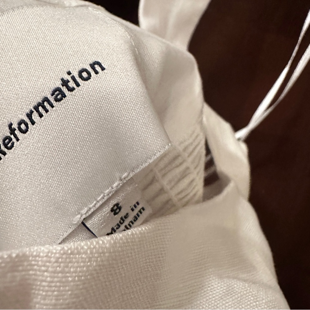 NWT White Reformation Linen Mini Dress size 8 reg $218 - Picture 11 of 12